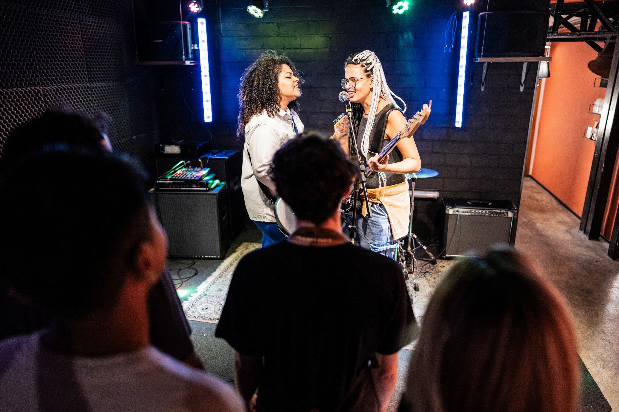 Band performing live on stage